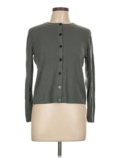 Pre-owned Etcetera Wool Cardigan Sweater In Gray