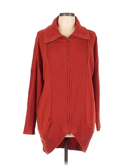 Pre-owned Etcetera Wool Cardigan Sweater In Red
