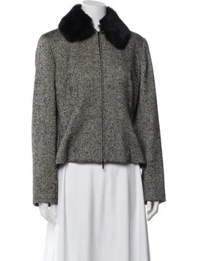 Pre-owned Etcetera Wool Printed Evening Jacket In Neutral
