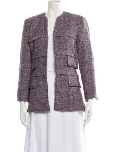 Pre-owned Etcetera Wool Tweed Pattern Evening Jacket W/ Tags In Purple