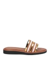 Etemarianne Woman Sandals Tan Size 8 Calfskin In Brown