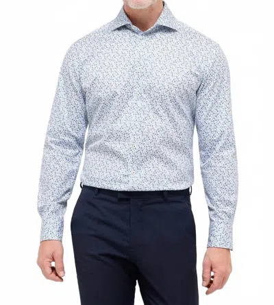 Eterna Floral Print Modern Fit Cutaway Collar Shirt In Blue Floral