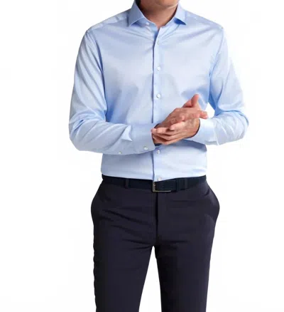 Eterna Luxury Slim Fit Twill Dress Shirt In Sky Blue