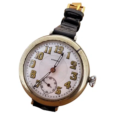 Pre-owned Eterna Military World War I (wwi) Watch W Hinged Elaborate Case, German Movement In Multiple