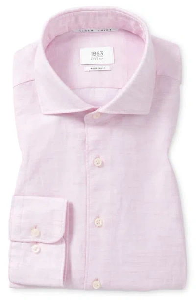 Eterna Modern Fit Cotton & Linen Dress Shirt In Pink
