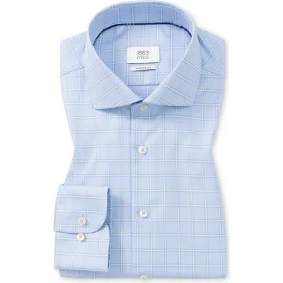 Eterna Modern Fit Cotton Twill Dress Shirt In Blue