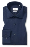 Eterna Modern Fit Dobby Dot Button Front Shirt In Blue