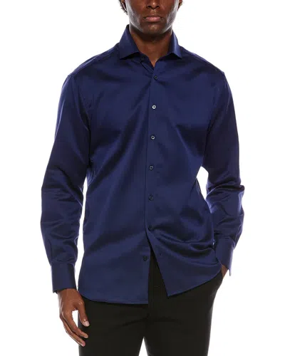 Eterna Modern Fit Dobby Shirt In Blue