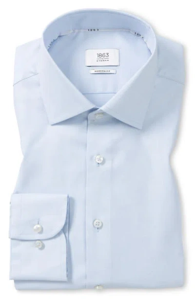 Eterna Modern Fit Structured Twill Dress Shirt In Blue