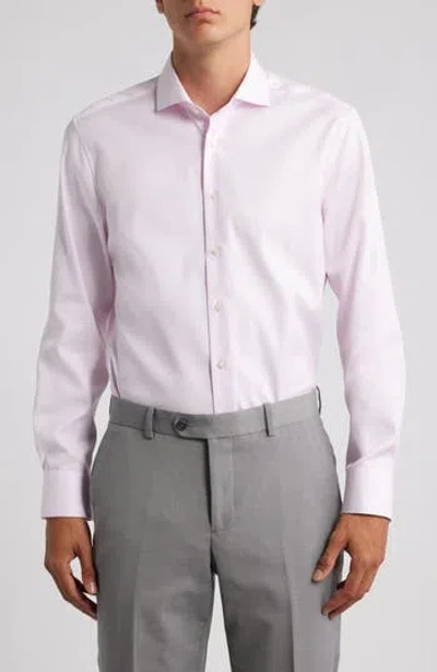Eterna Slim Fit Non-iron Cotton Twill Cover Shirt In Pink