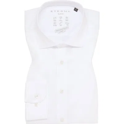 Eterna Slim Fit Peformance Button-up Shirt In White