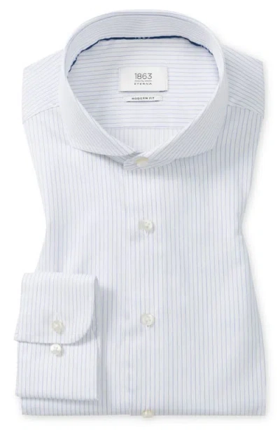 Eterna Slim Fit Stripe Cotton Twill Dress Shirt In Multi