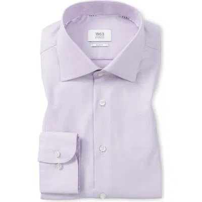 Eterna Slim Fit Structured Twill Dress Shirt In Purple
