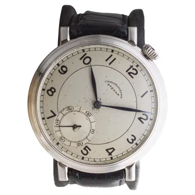 Pre-owned Eterna Stainless Steel Art Deco Custom Made Watch In Multi