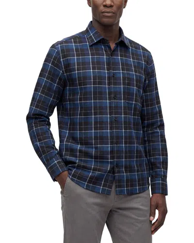 Eterna Twill Kent Shirt In Blue