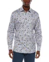 Eterna Printed Kent Shirt In Blue