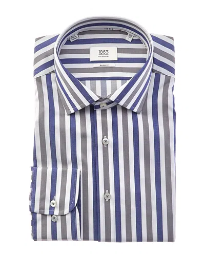 Eterna Twill Slim Fit Kent Shirt In Blue