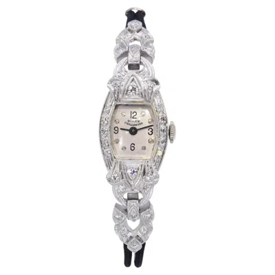 Pre-owned Eterna Vintage Platinum  Birks Challenger Diamond Ladies Watch In Multi