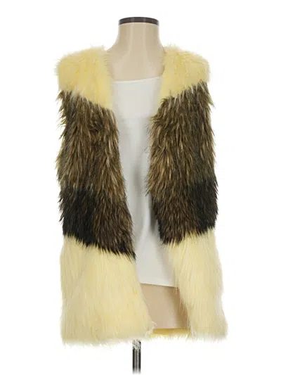 Pre-owned Eternal Sunshine Creations Faux Fur Vest In White