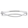 Eternally Yours 1/2ct Dew Created Moissanite Criss-cross Bangle In Sterling Silver In White