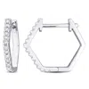 Eternally Yours 1/3ct Dew Created Moissanite Pentagon Hoop Earrings In Sterling Silver In White