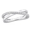 Eternally Yours 1/4ct Dew Created Moissanite Criss-cross Ring Sterling Silver In White
