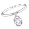 Eternally Yours 1ct Dew Created Moissanite Drop Pendant Ring Sterling Silver In White