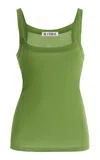 Éterne Duke Cotton-modal Tank Top In Green