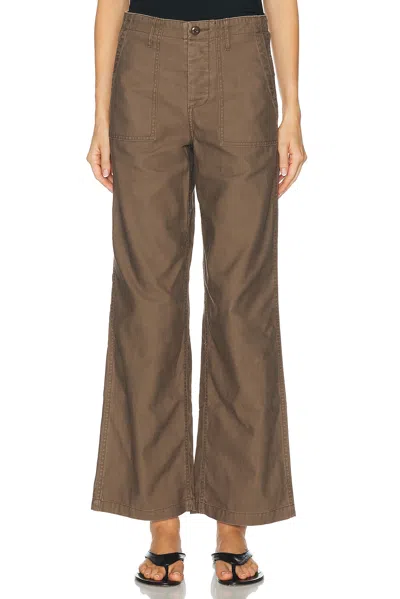 Éterne Banjo Slub Cotton Sateen Pant In Brown