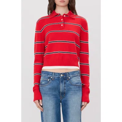 Éterne Eterne Barrett Cashmere Blend Polo Sweater In Red