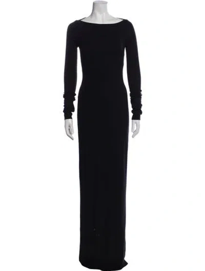 Pre-owned Éterne Bateau Neckline Long Dress In Black