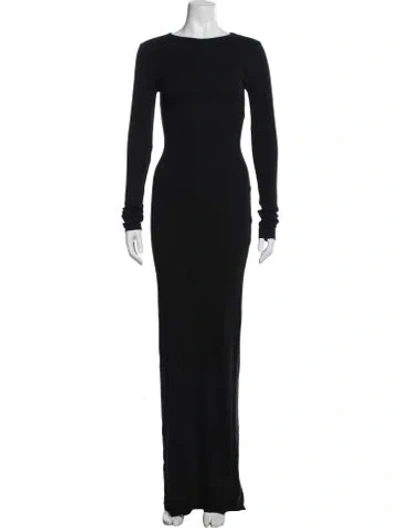 Pre-owned Éterne Bateau Neckline Long Dress In Black