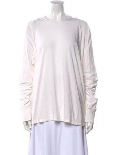 Pre-owned Éterne Bateau Neckline Long Sleeve Sweatshirt In White