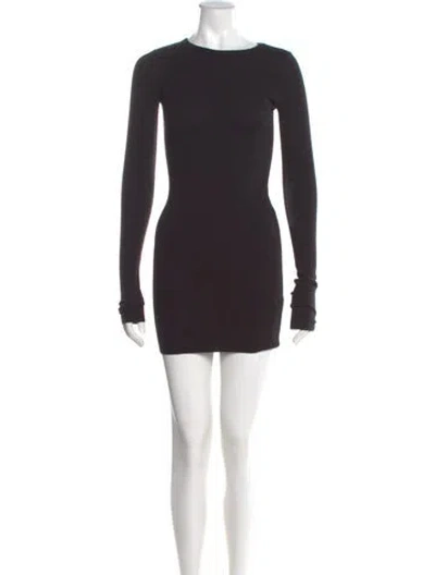 Pre-owned Éterne Bateau Neckline Mini Dress In Black
