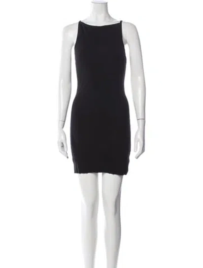 Pre-owned Éterne Bateau Neckline Mini Dress In Black