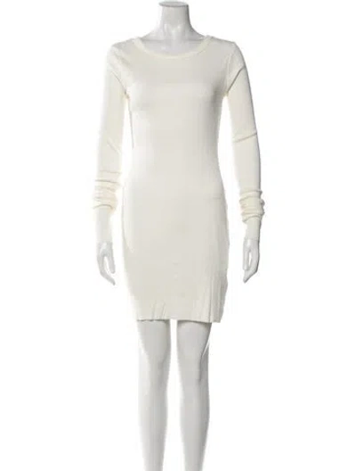 Pre-owned Éterne Bateau Neckline Mini Dress In Neutral