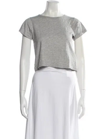 Pre-owned Éterne Bateau Neckline Short Sleeve Crop Top In Neutral