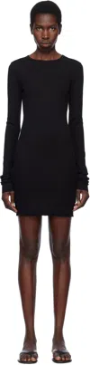 Éterne Black Long Sleeve Crewneck Minidress