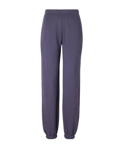 Éterne Logo-embroidered Cotton And Modal-blend Terry Tapered Track Pants In Purple
