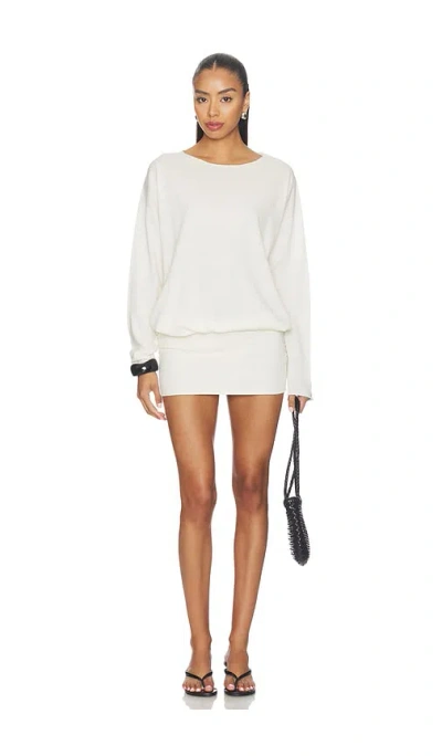 Éterne Boatneck Mini Dress In White