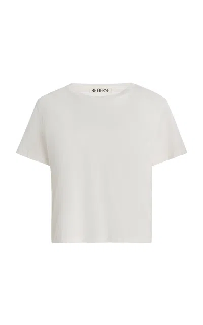 Éterne Boxy Cotton-modal T-shirt In White