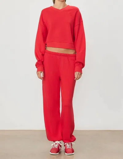 Éterne Boyfriend Pocket Sweatpants In Scarlet In Red