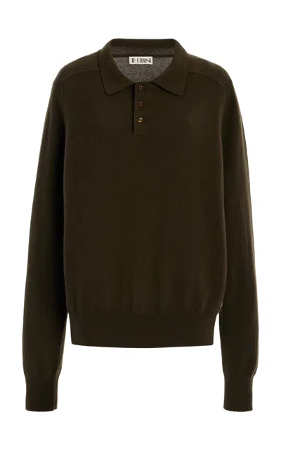 Éterne Brady Cashmere Polo Sweater In Green