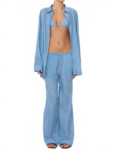 Éterne Brody Cotton Voile Pant In Slate In Blue