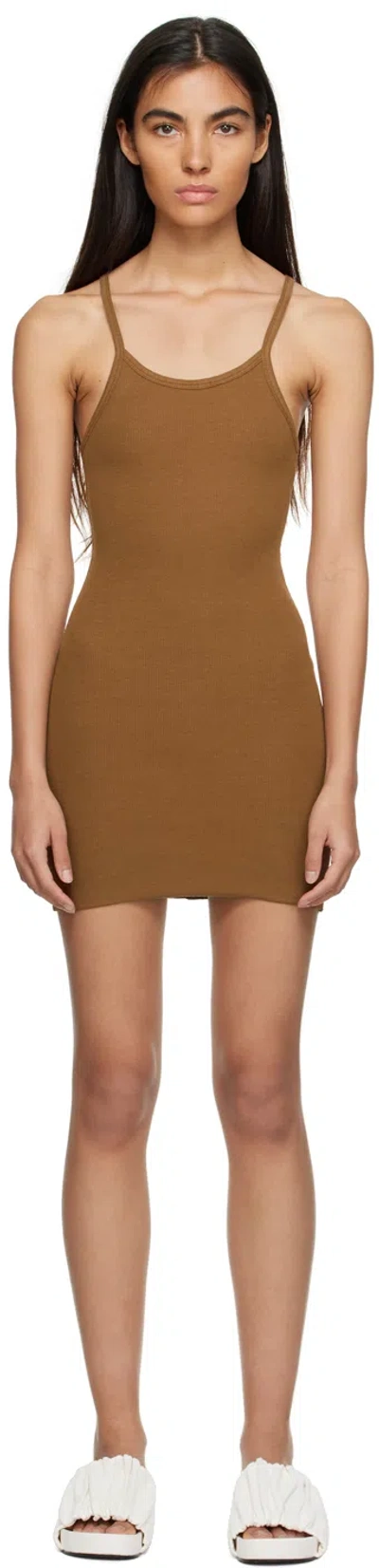 Éterne Brown Tank Minidress In Earth