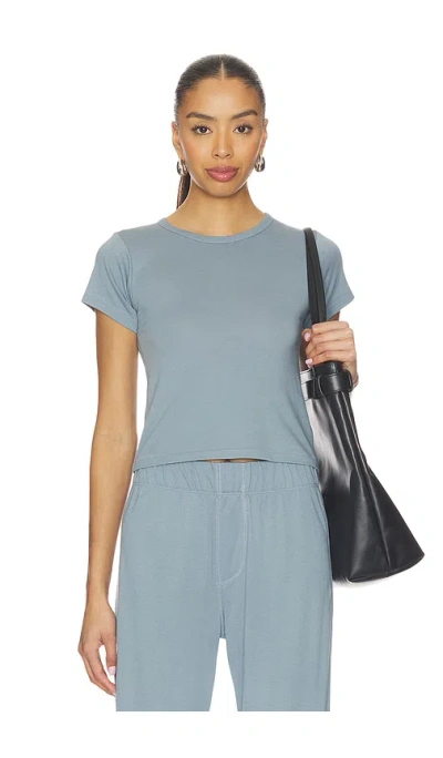 Éterne Butter Rib Short Sleeve Baby Tee In Blue