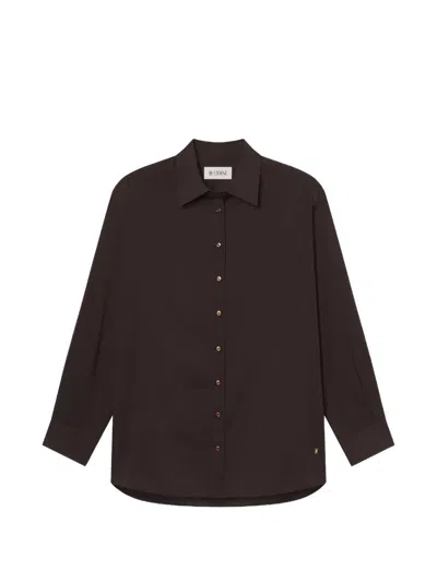 Éterne Button-fastening Point-collar Shirt In Brown