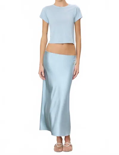 Éterne Camila Midi Skirt In Dusty Blue