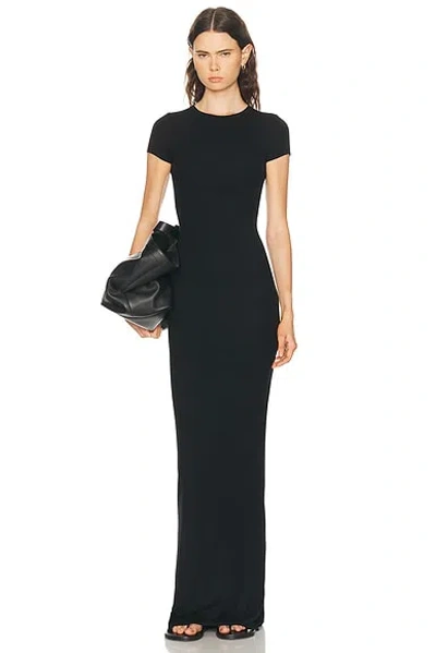 Éterne Cap Sleeve Maxi Dress In Black