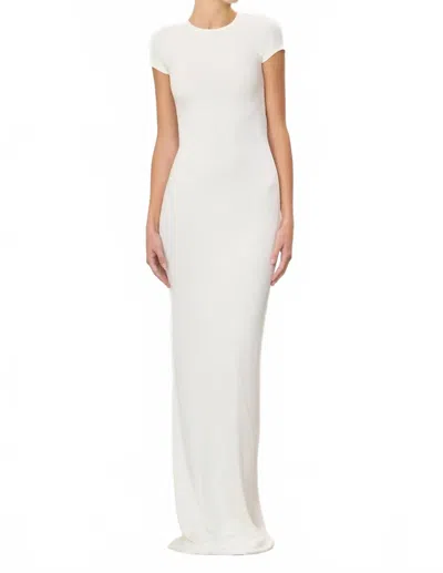 Éterne Cap Sleeve Maxi Dress In Cream In White